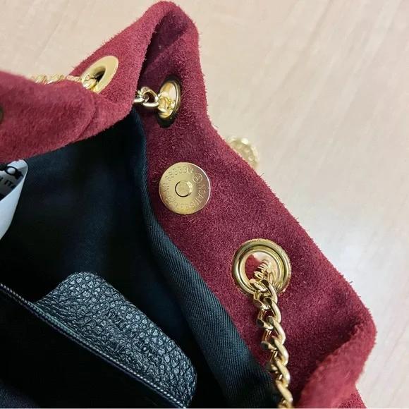 Studded Suede Bucket Bag with Chain Strap - Picture 9 of 15